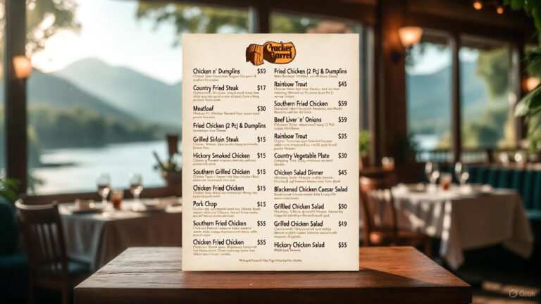 cracker barrel menu with prices